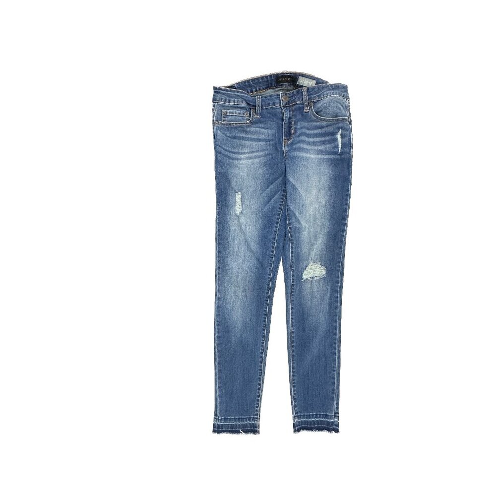 Aeropostale Jegging Distressed Raw hem Women's size 10‎ Dark Blue Denim Jeans